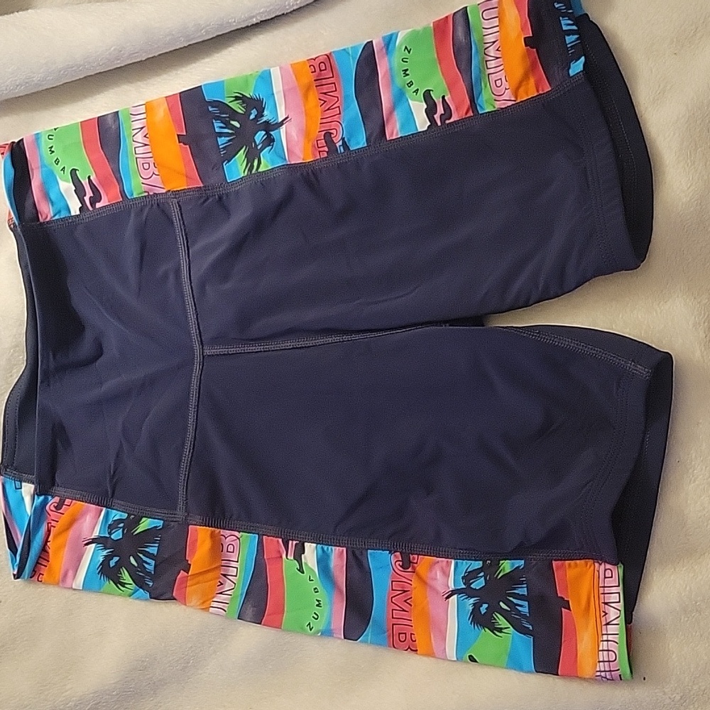 Zumba Fitness Colorful Striped Leggings Size S